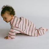 Lightweight Striped Jumpsuit- Pink