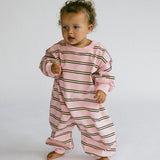 Lightweight Striped Jumpsuit- Pink