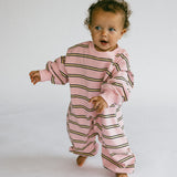 Lightweight Striped Jumpsuit- Pink