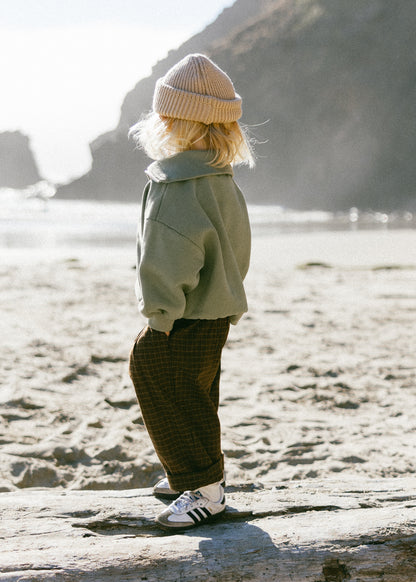 Half Zip Sweater- Washed Green