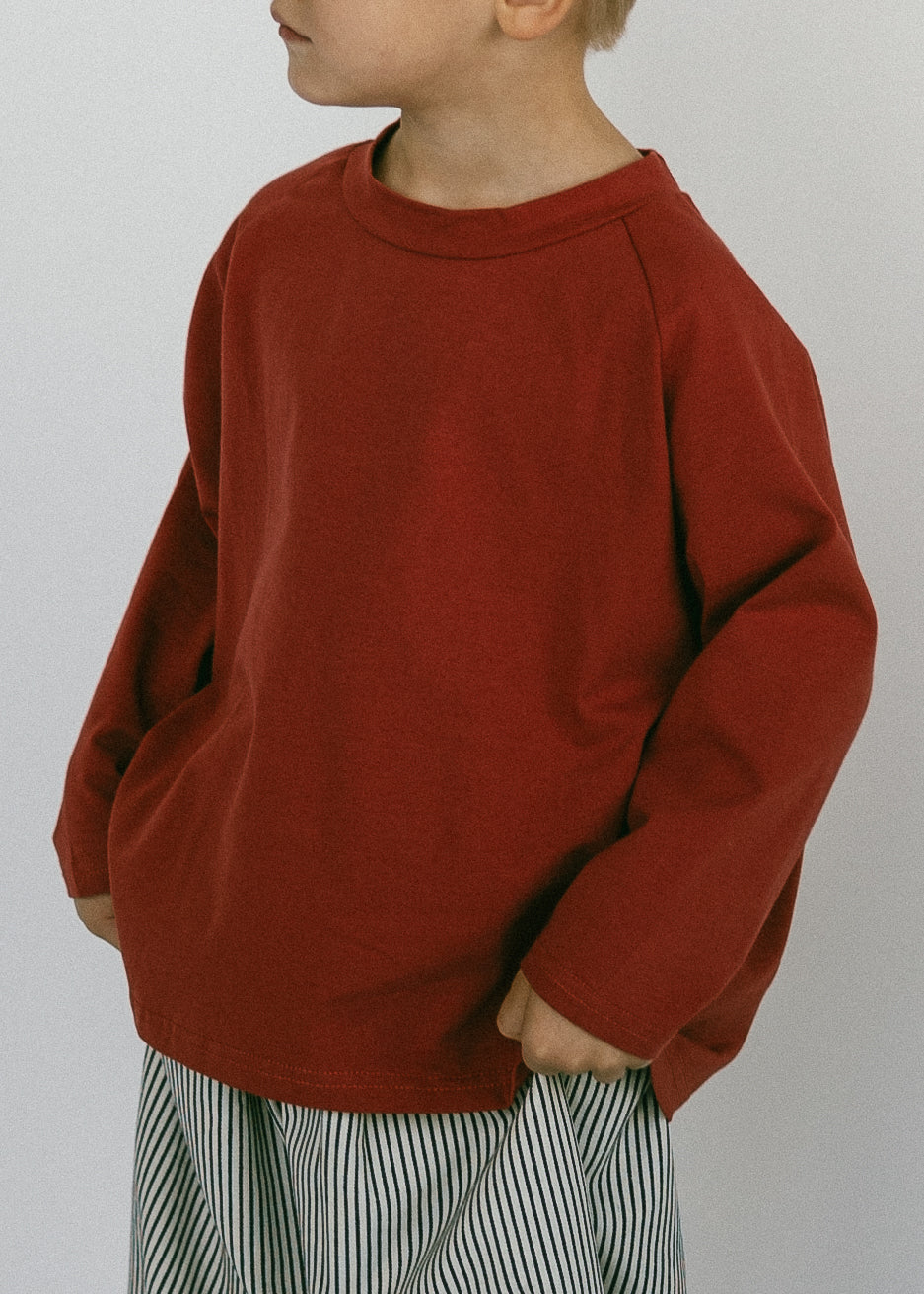 Baggy Long Sleeve- Vintage Red