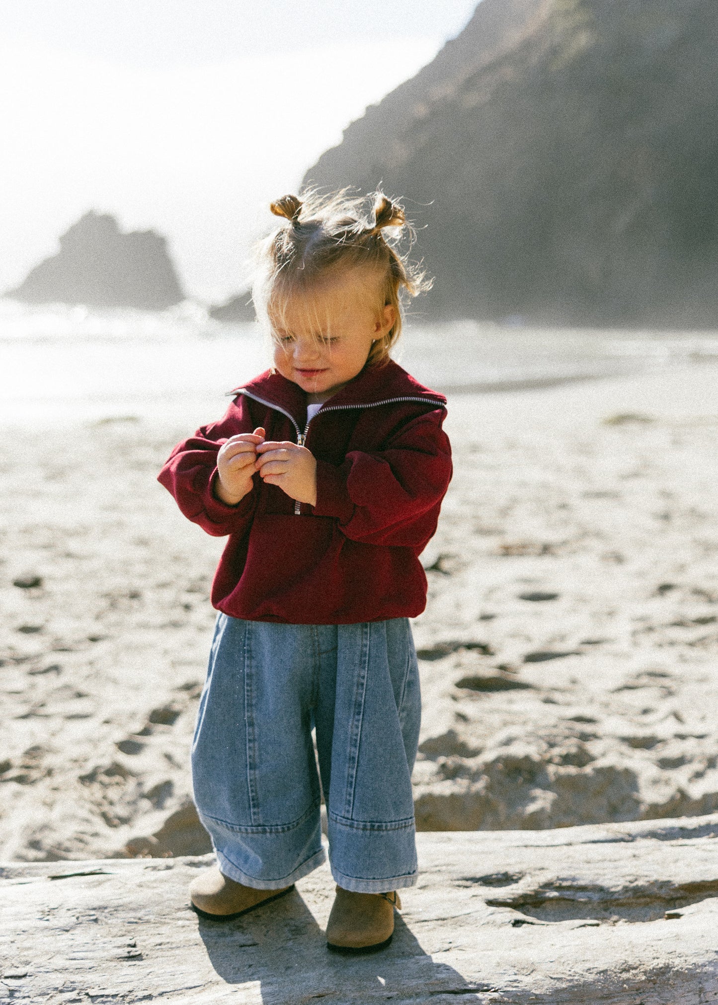 Half Zip Sweater- Cranberry