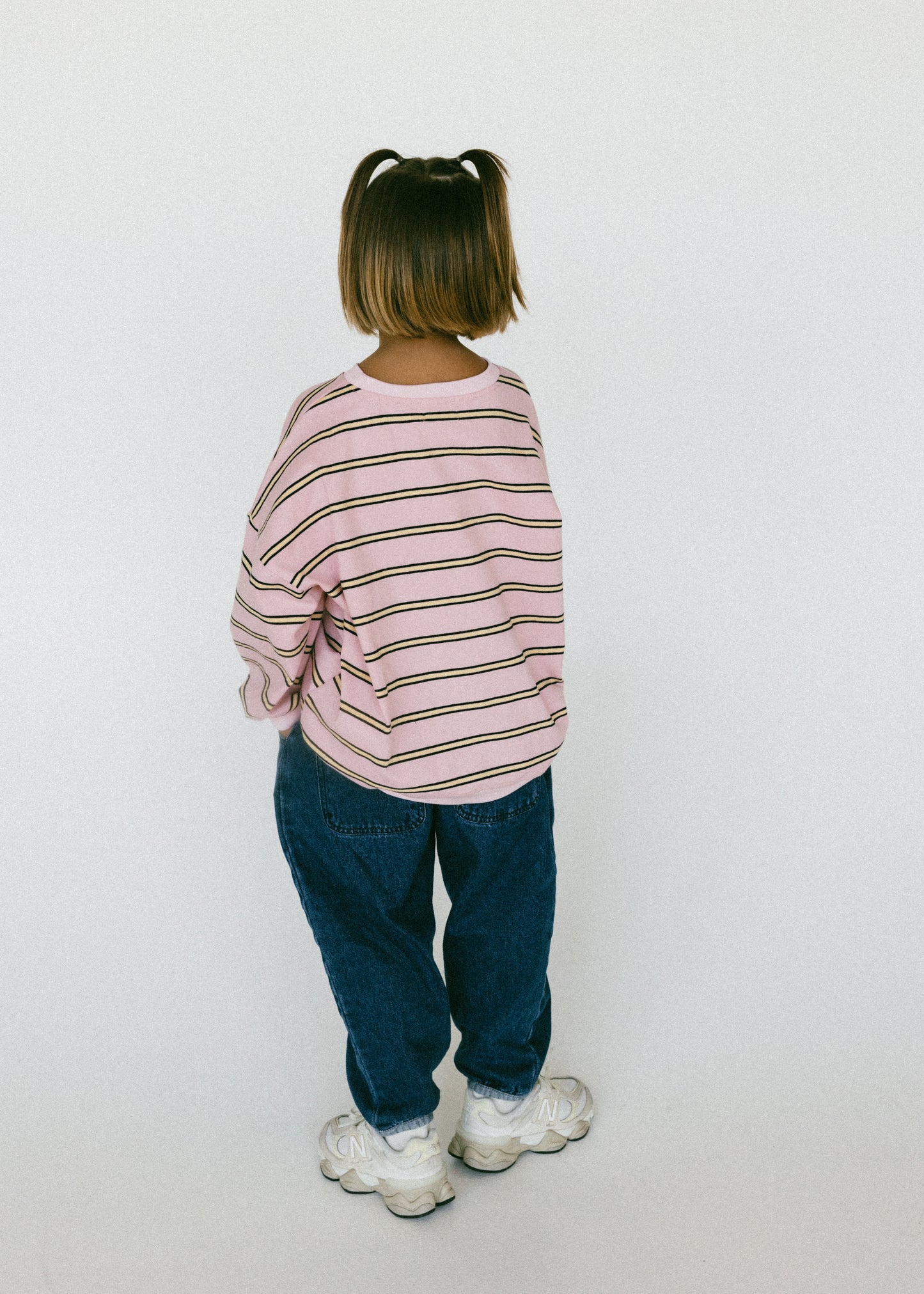 Lightweight Striped Crewneck- Pink