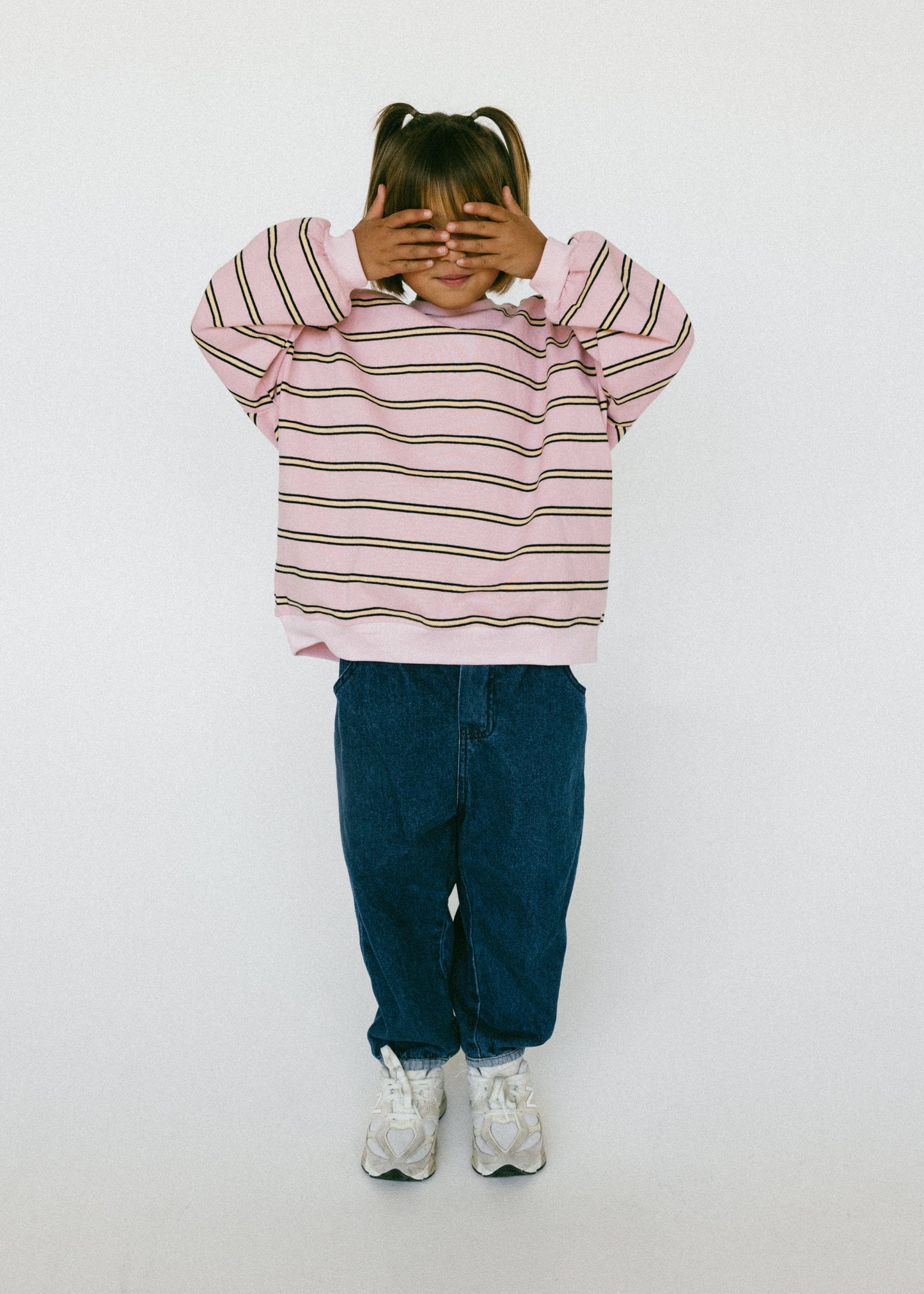 Lightweight Striped Crewneck- Pink