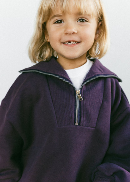 Half Zip Sweater- Eggplant