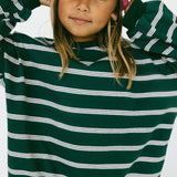 Lightweight Striped Crewneck- Green