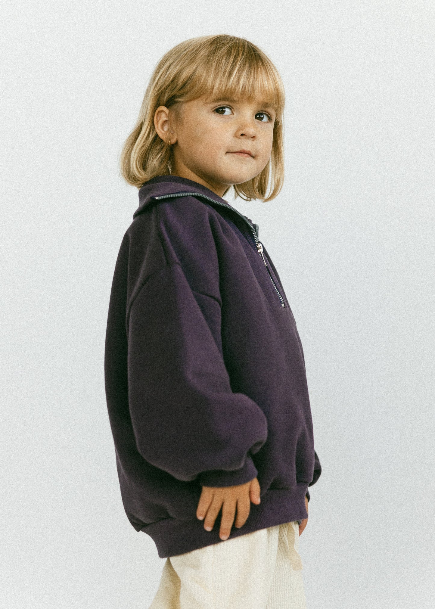 Half Zip Sweater- Eggplant