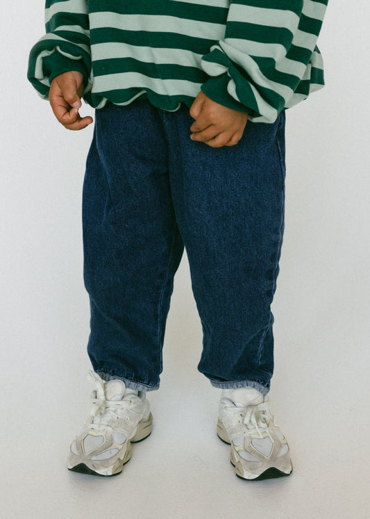 Tapered Balloon Jeans- Dark Wash