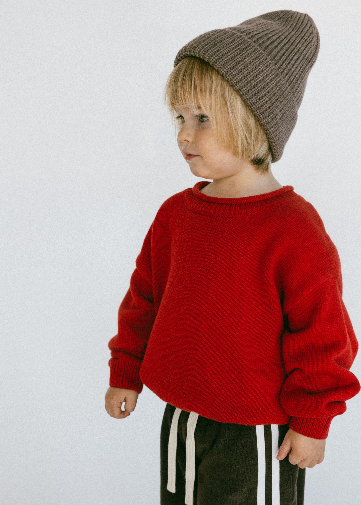 Rollneck Knit- Red