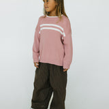 Lightweight Cotton Pants- Striped Brown