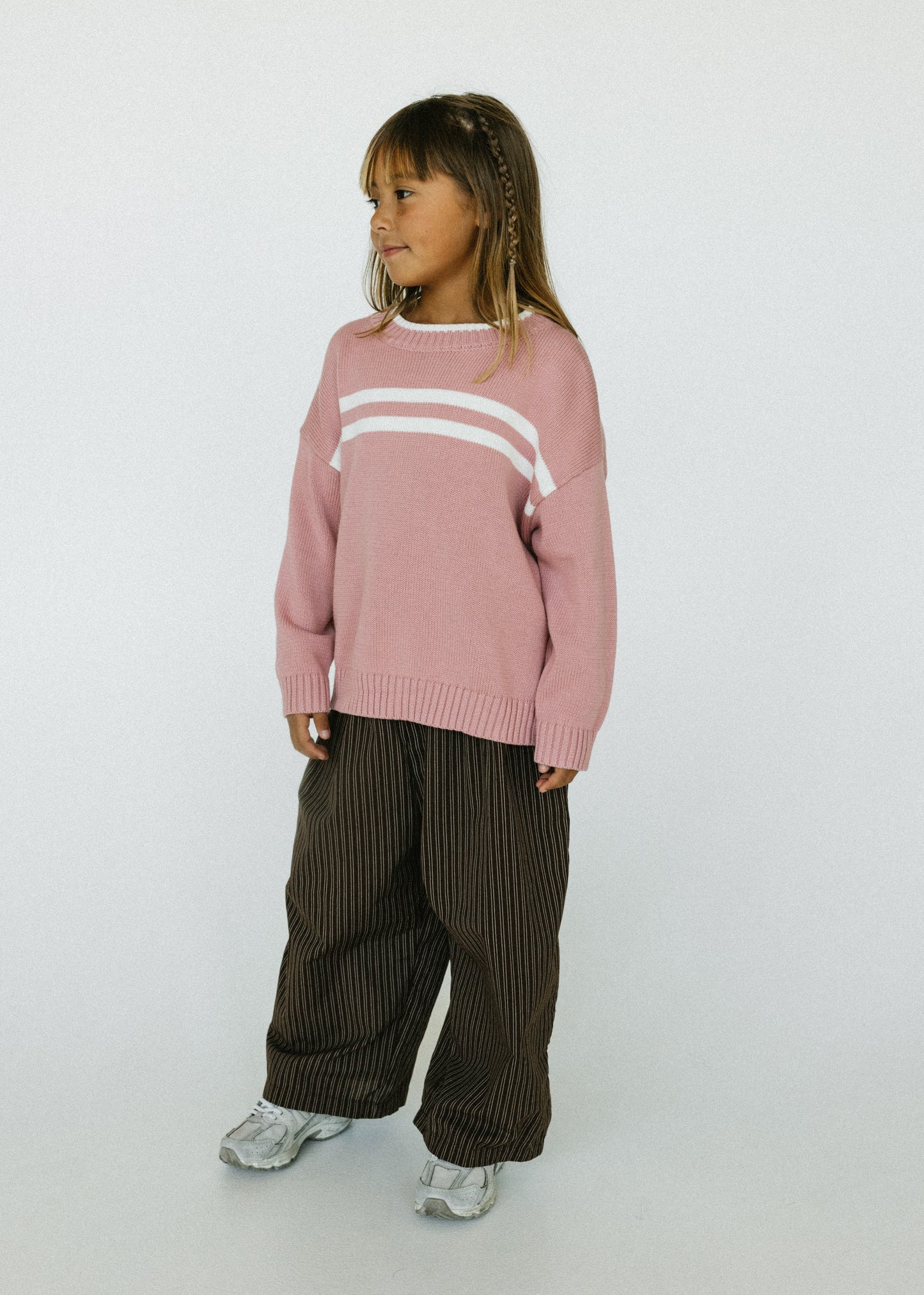 Lightweight Cotton Pants- Striped Brown