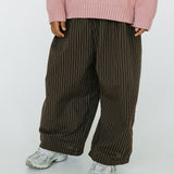 Lightweight Cotton Pants- Striped Brown