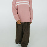 Lightweight Cotton Pants- Striped Brown