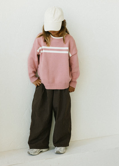 Double Stripe Knit- Rose Pink