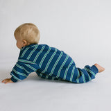 Lightweight Striped Jumpsuit- Blue