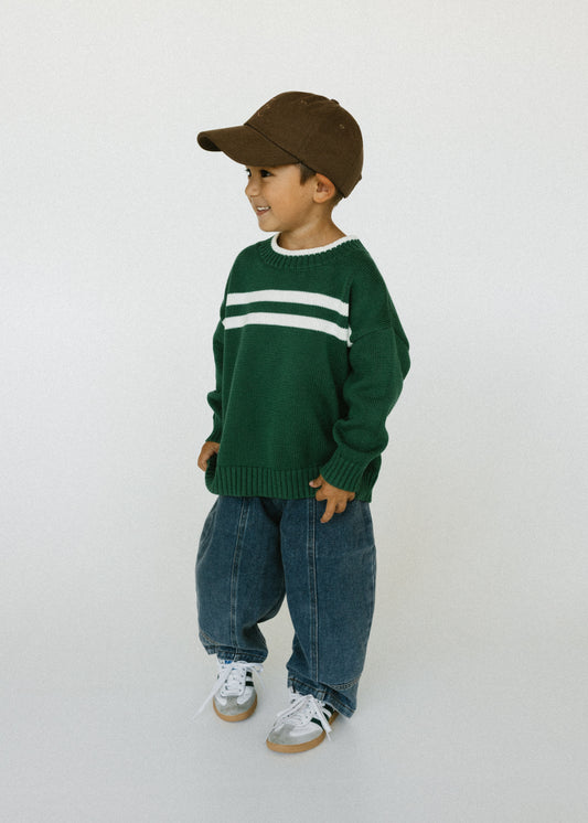 Double Stripe Knit- Forest Green