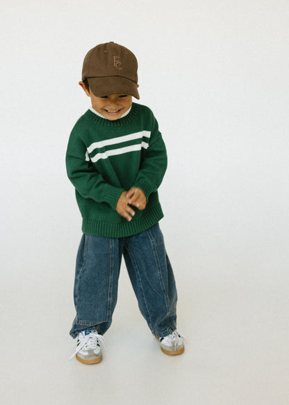 Double Stripe Knit- Forest Green