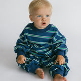 Lightweight Striped Jumpsuit- Blue