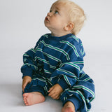Lightweight Striped Jumpsuit- Blue