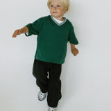 Varsity V-Neck Tee- Evergreen