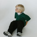 Varsity V-Neck Tee- Evergreen