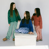 Knitted Striped Pants- Warm Rose