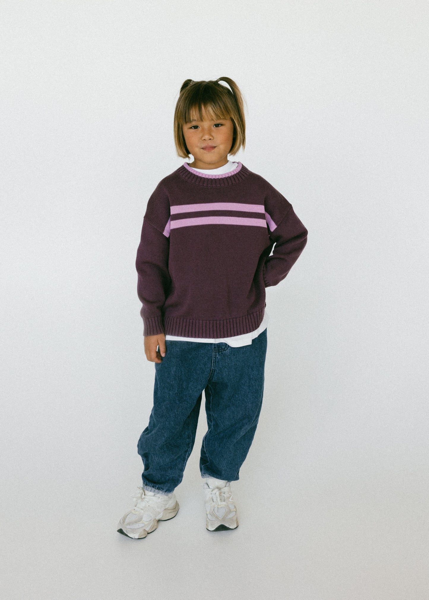 Double Stripe Knit- Plum