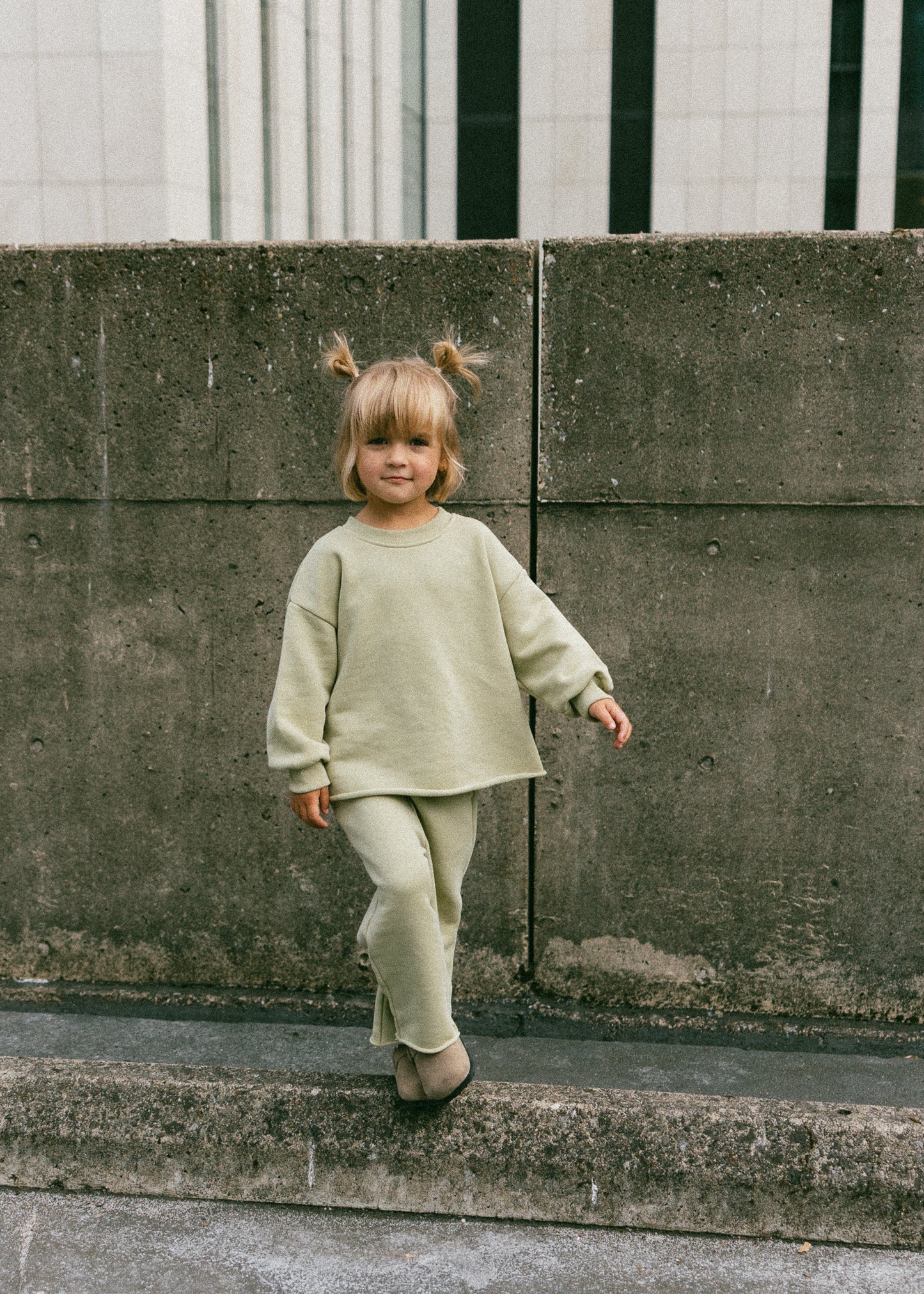 Raw Hem Set- Pale Green