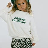 Graphic Crewneck- Snacks For Dinner- Green