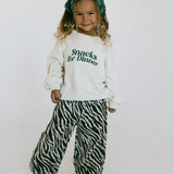 Graphic Crewneck- Snacks For Dinner- Green