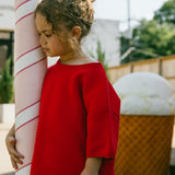 Oversized Knitted Shirt- Red