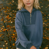 Half Zip Sweater- Blue