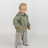 Half Zip Sweater- Washed Green