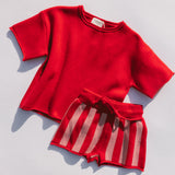 Oversized Knitted Shirt- Red