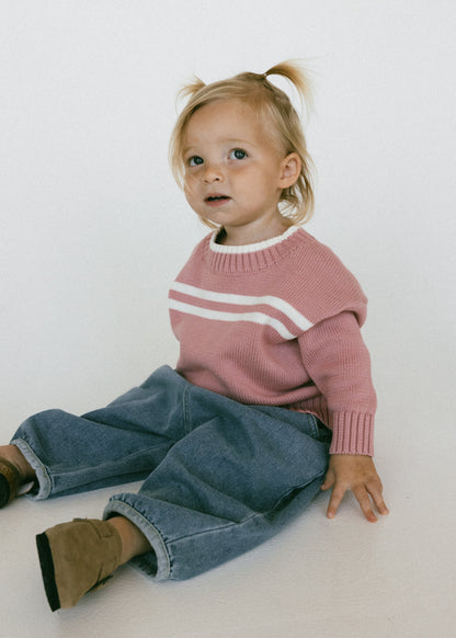 Double Stripe Knit- Rose Pink