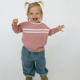 Double Stripe Knit- Rose Pink