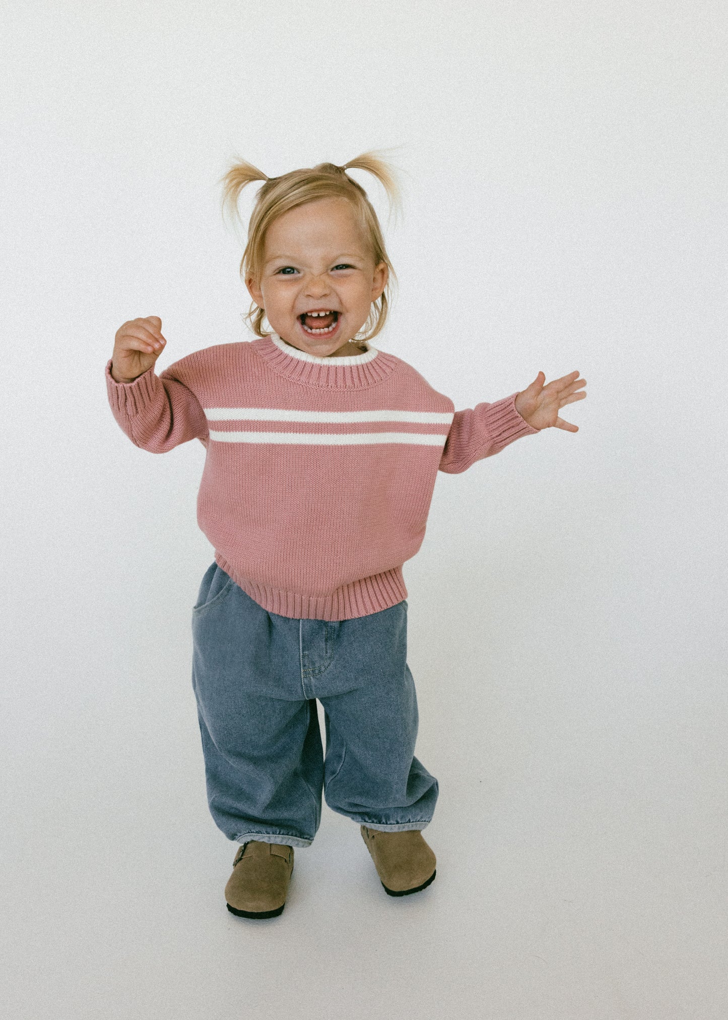 Double Stripe Knit- Rose Pink