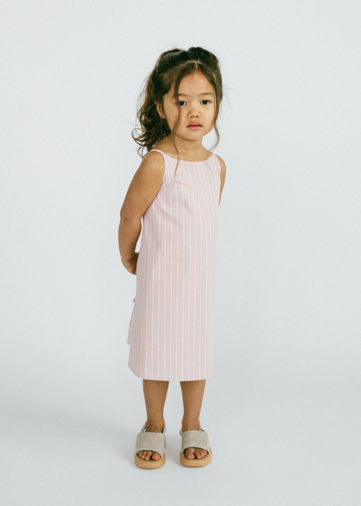 Tie Back Dress- Striped Pink