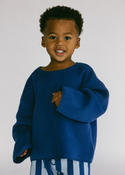Oversized Knitted Long Sleeve- Blue