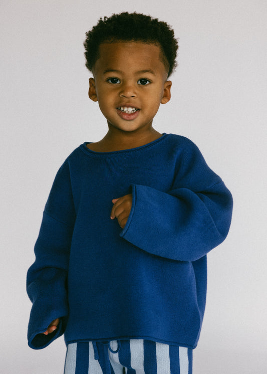 Oversized Knitted Long Sleeve- Blue