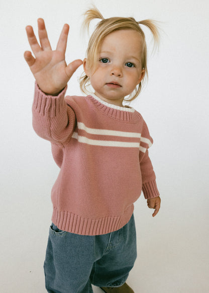 Double Stripe Knit- Rose Pink