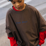 Boxy Graphic Tee- Slow Days- Brown