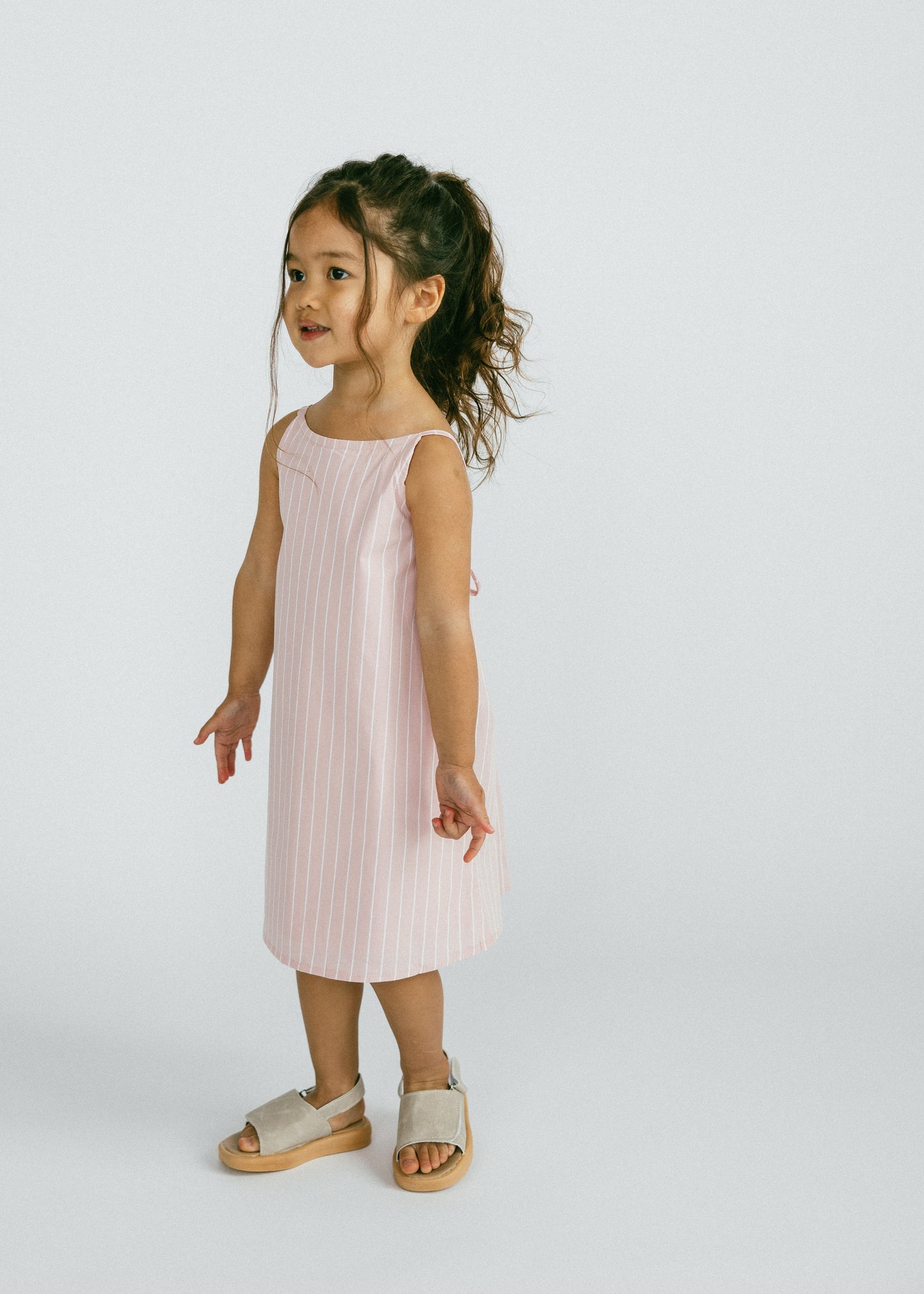 Tie Back Dress- Striped Pink