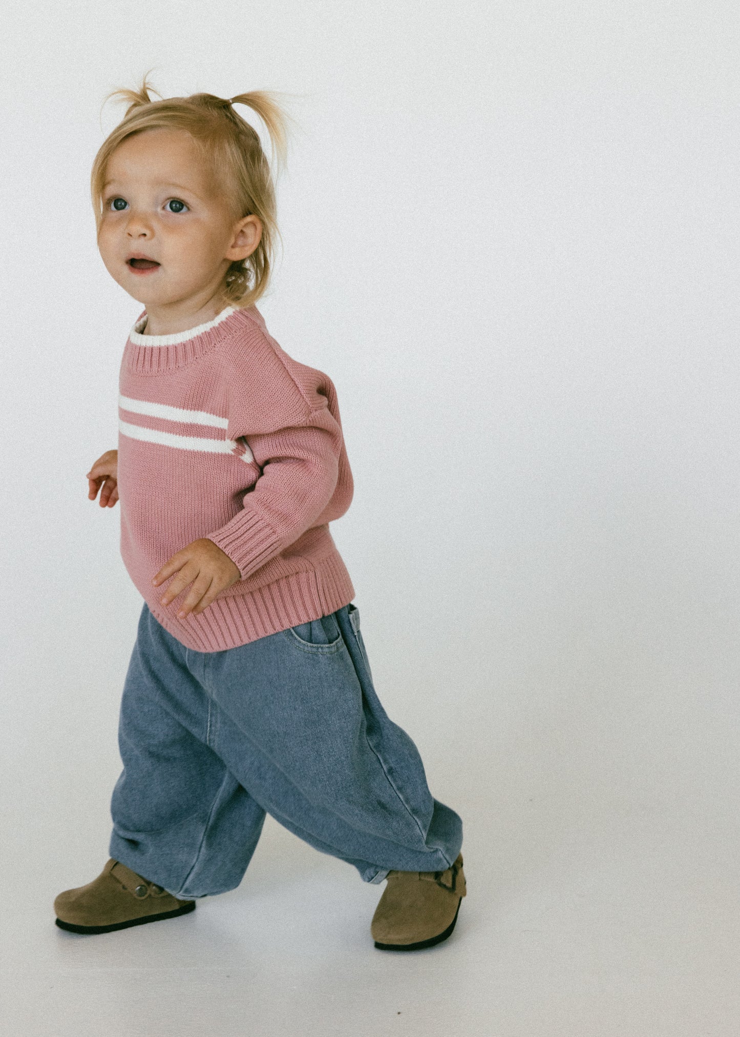 Double Stripe Knit- Rose Pink