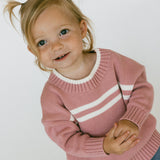 Double Stripe Knit- Rose Pink