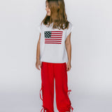 Sweater Vest- Flag- White