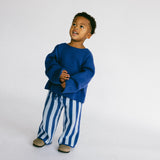 Knitted Striped Pants- Blue
