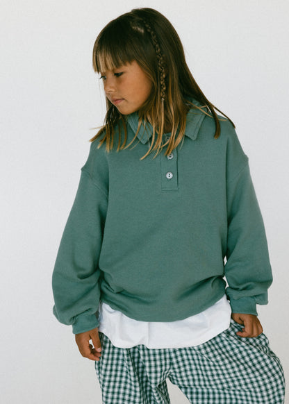 Polo Sweater- Sea Foam Green