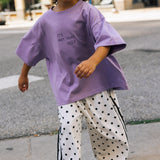 Boxy Graphic Tee- Deep- Lilac