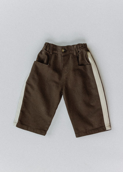 Side Stripe Pants- Brown